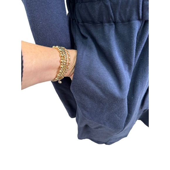 Rebecca King Deep Blue Suede Trench Cardigan Coat Size S - Picture 4 of 12